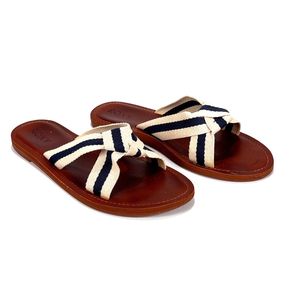 Roxy Knotical Womens Sandals Nautical Beach Slip On Shoes SIZE 11 SLIDES